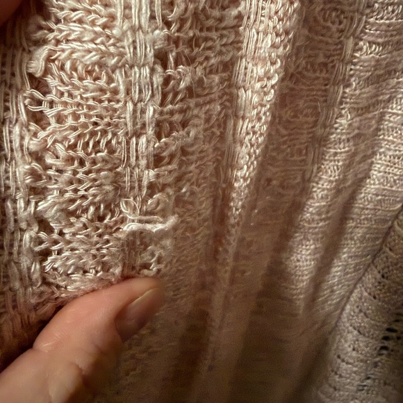 Maurices Dusty Pink Open Knit Short Sleeve Cardigan - Picture 6 of 7